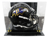 Ravens Jermaine Lewis Signed Full Size Speed Rep Helmet W/ Case BAS Witnessed