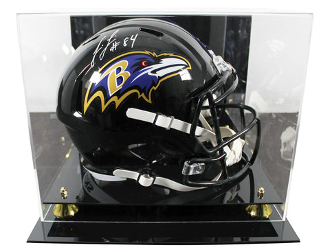 Ravens Jermaine Lewis Signed Full Size Speed Rep Helmet W/ Case BAS Witnessed