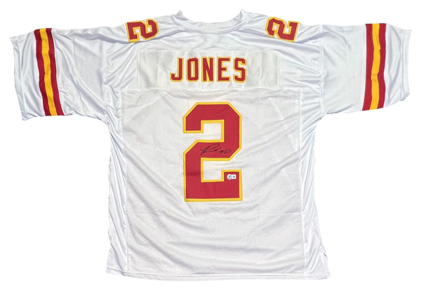 RONALD JONES SIGNED AUTOGRAPHED KANSAS CITY CHIEFS #2 WHITE JERSEY BECKETT