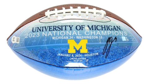 JJ McCarthy Signed Michigan Wolverines 2023 National Champions Football BAS