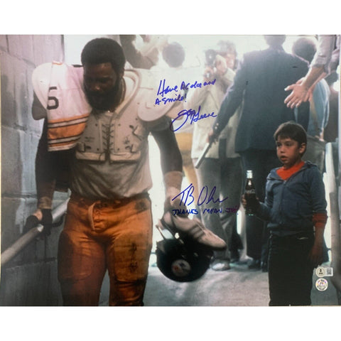 Joe Greene Tommy Okon Have a Coke & Smile! Signed 16x20 Photo Steelers BAS 49006