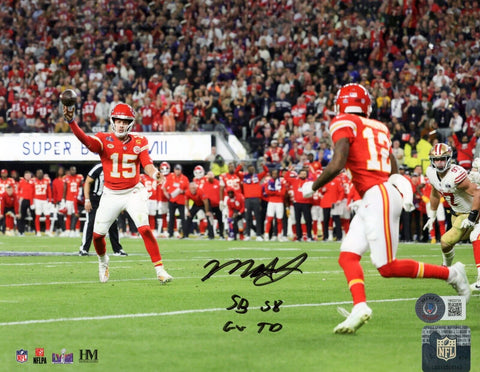 MECOLE HARDMAN SIGNED KANSAS CITY CHIEFS SUPER BOWL LVIII 8x10 PHOTO W/ SB GW TD