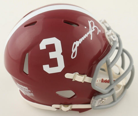 Jermaine Burton Signed Alabama Crimson Tide Mini Helmet JSA COA 2021 Ntl. Champ