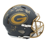 Favre, Rison, Brown Multi-Signed Green Bay Packers Speed Auth Slate Helmet + 3