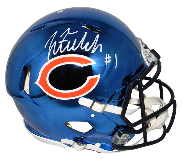 JUSTIN FIELDS AUTOGRAPHED CHICAGO BEARS CHROME SPEED AUTHENTIC HELMET BECKETT