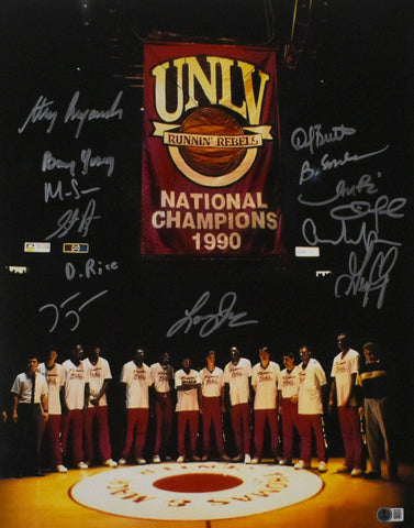 UNLV 1990 Team Autographed 16x20 Team Photo - Beckett W Hologram *Silver