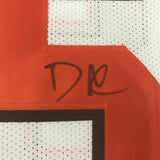 Autographed/Signed DAVID NJOKU Cleveland White Football Jersey PSA/DNA COA Auto