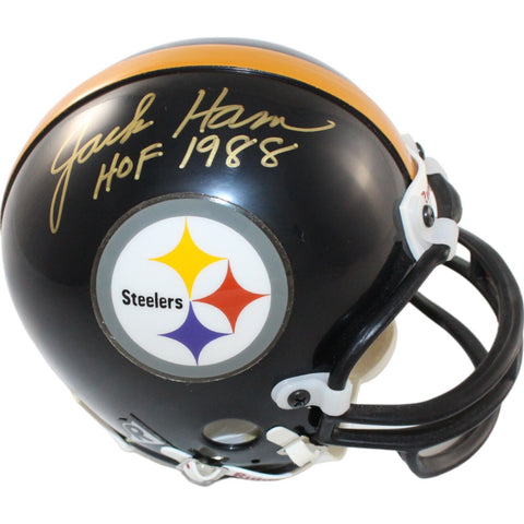 Jack Ham Signed Pittsburgh Steelers VSR4 Replica Mini Helmet HOF BAS 44217