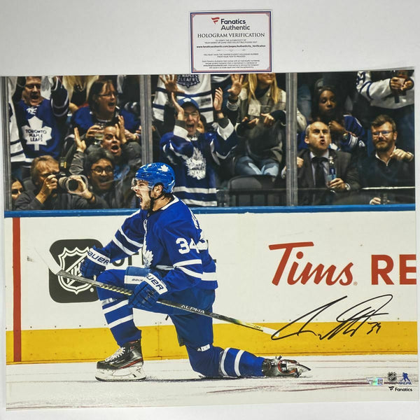 Autographed/Signed AUSTON MATTHEWS Toronto Maple Leafs 16x20 Photo Fanatics COA