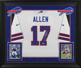 Bills Josh Allen Signed White Nike Game Framed Jersey w/ Silver Sig Fanatics