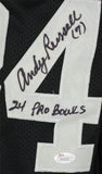 Ham Lambert Russell Signed Custom Black Pro-Style Football Jersey Inscribed JSA