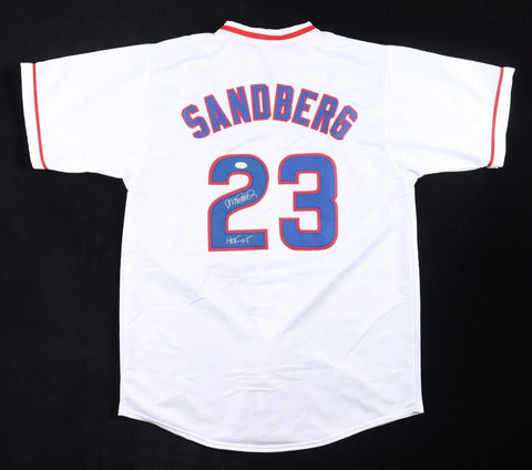 Ryne Sandberg Signed Chicago Cubs Jersey Insc."HOF 05" (JSA COA) 1984 N.L. MVP