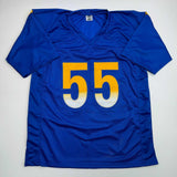 Autographed/Signed Braden Fiske Los Angeles LA Blue Football Jersey JSA COA