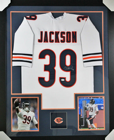 EDDIE JACKSON (Bears white TOWER) Signed Autographed Framed Jersey JSA