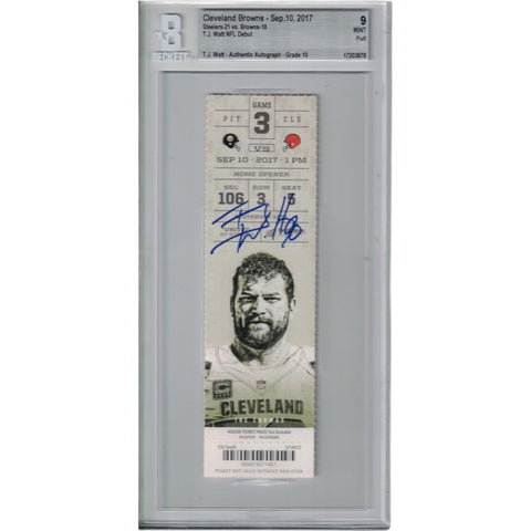 JJ Watt Autographed/Signed Houston Texans NFL Debut Ticket Slab Beckett 39785