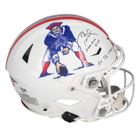 Tom Brady Autographed 2000 Pick #199 6x Champ SpeedFlex Helmet Fanatics LE 6/12