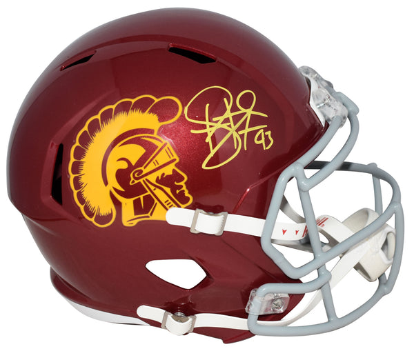 TROY POLAMALU SIGNED AUTOGRAPHED USC TROJANS FULL SIZE SPEED HELMET BECKETT