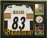 FRAMED HEATH MILLER AUTOGRAPHED SIGNED PITTSBURGH STEELERS JERSEY JSA COA