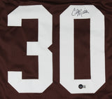 Cleo Miller Signed Browns Jersey (Beckett COA) Cleveland Full Back 1975 to 1982