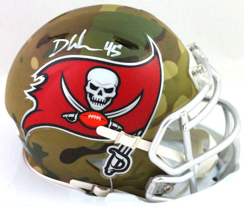 Devin White Autographed Tampa Bay Bucs Camo Speed Mini Helmet - Beckett W *White