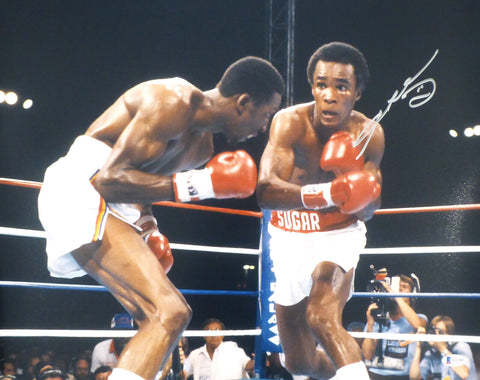 SUGAR RAY LEONARD AUTOGRAPHED SIGNED 16X20 PHOTO BECKETT BAS STOCK #177703