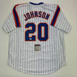 Autographed/Signed Howard Johnson "HOJO" New York Pinstripe Jersey JSA COA