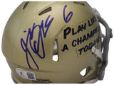 Jeremiah Owusu-Koramoah Signed Notre Dame Speed Mini Helmet Beckett 36256