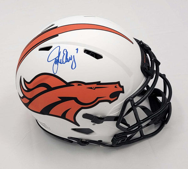 John Elway Signed Denver Broncos Lunar Eclipse Authentic Helmet Beckett Blue