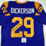 Autographed/Signed Eric Dickerson HOF 99 Los Angeles LA Blue Football Jersey Bec