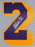 Lakers Magic Johnson Authentic Signed Grey M&N HWC Swingman Jersey BAS Witnessed