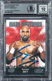 Scorpio Sky Signed 2021 Upper Deck AEW Main Features #MF27 Card Auto 10 BAS Slab