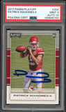 2017 Panini Playoff #204 Patrick Mahomes RC Rookie On Card PSA 9/10 Auto MINT