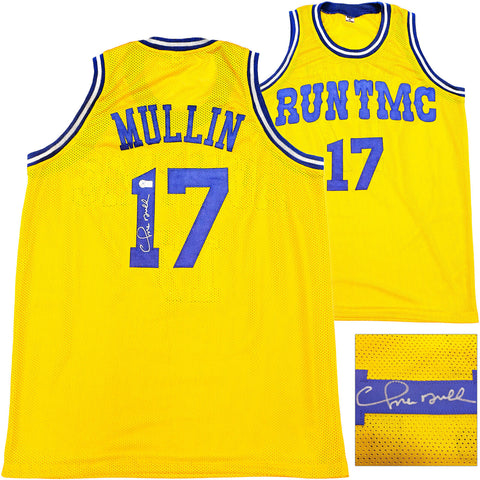 WARRIORS CHRIS MULLIN AUTOGRAPHED SIGNED YELLOW JERSEY BECKETT WITNESS 232593