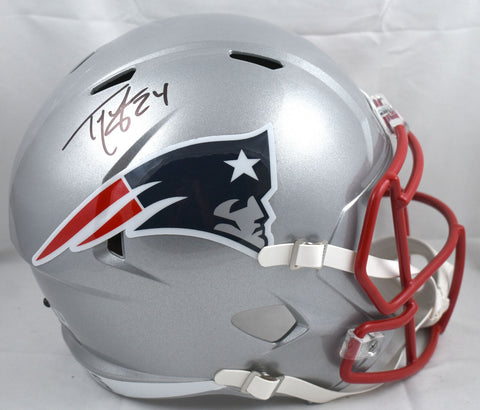 Ty Law Autographed New England Patriots F/S Speed Helmet - Beckett W Hologram