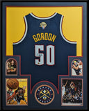 FRAMED DENVER NUGGETS AARON GORDON AUTOGRAPHED SIGNED JERSEY BECKETT HOLO