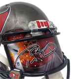 TOM BRADY Autographed Buccaneers Custom Visor Authentic Speed Helmet FANATICS