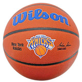 Patrick Ewing Signed New York Knicks Wilson Logo Basketball Steiner CX