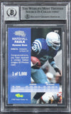 Marshall Faulk Signed 1995 Images Four Sport Previews #IP3 Card Auto 10 BAS Slab