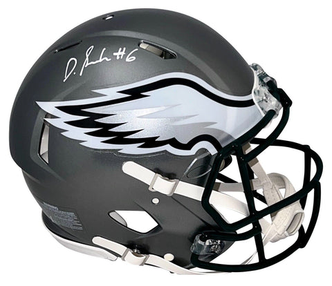 DEVONTA SMITH SIGNED PHILADELPHIA EAGLES FLASH AUTHENTIC SPEED HELMET BECKETT