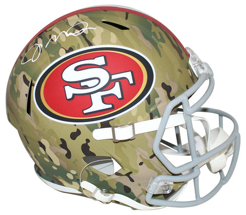 Joe Montana Autographed San Francisco 49ers F/S Camo Speed Helmet BAS 29624