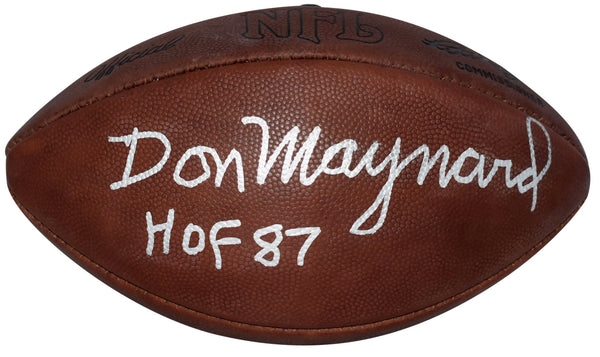 DON MAYNARD AUTOGRAPHED NEW YORK JETS THROWBACK WILSON NFL DUKE FOOTBALL JSA