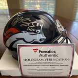 Champ Bailey HOF Autographed Signed Denver Broncos Mini Helmet HOF 19 Fanatics