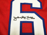 76ERS JULIUS "DR. J" ERVING AUTOGRAPHED SIGNED RED JERSEY BECKETT WITNESS 232614