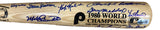 1980 Philadelphia Phillies (33) Team Signed Rawlings Adirondack Bat BAS LOA