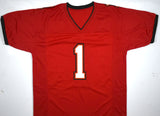 Rachaad White Autographed Red Pro Style Jersey - Beckett W Hologram *Black