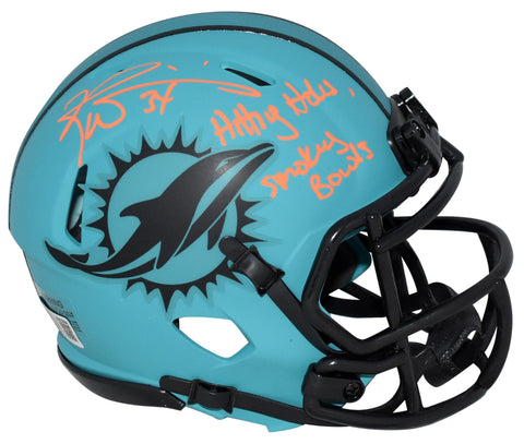 RICKY WILLIAMS SIGNED MIAMI DOLPHINS RAVE SPEED MINI HELMET W/ SMOKING BOWLS