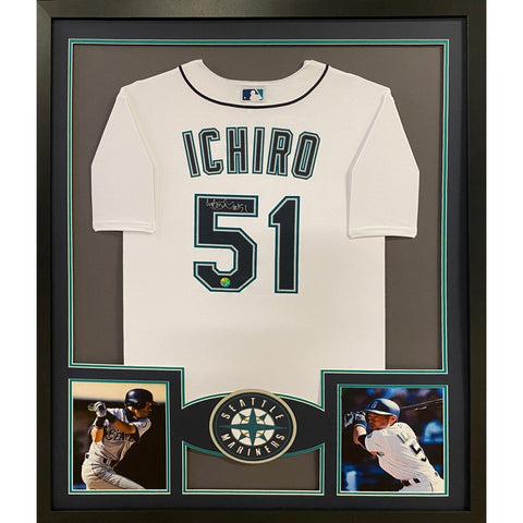 Ichiro Suzuki Autographed Signed Framed Seattle Mariners Jersey