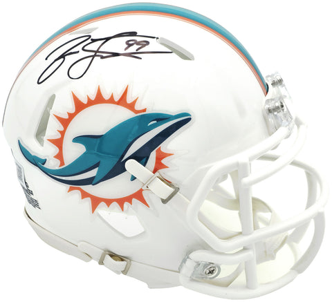 JASON TAYLOR AUTOGRAPHED DOLPHINS WHITE SPEED MINI HELMET BECKETT WITNESS 228817