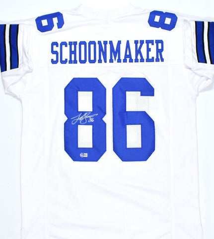 Luke Schoonmaker Autographed White Pro Style Jersey-Beckett W Hologram *Silver