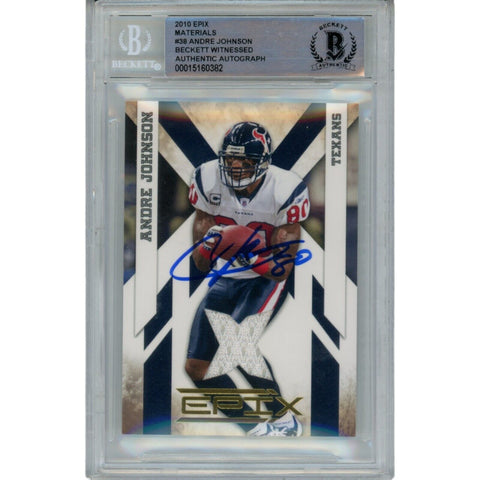 Andre Johnson Autographed 2010 Panini Epix Materials Trading Card Beckett 47928